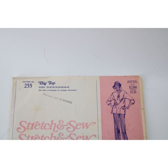 UNCUT Stretch & Sew Pattern 255 Ladies Oversized Top Pullover Vintage 1975 93742 - Picture 2 of 3